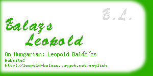 balazs leopold business card